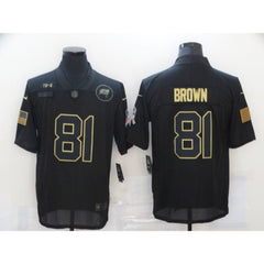 Men's Tampa Bay Buccaneers #81 Antonio Brown Black 2020 Salute To Service Limited Stitched Jersey 