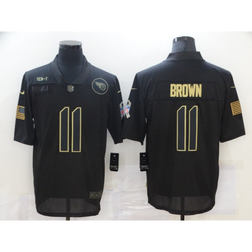 Men's Tennessee Titans #11 A.J. Brown 2020 Black Salute To Service Limited Stitched Jersey 