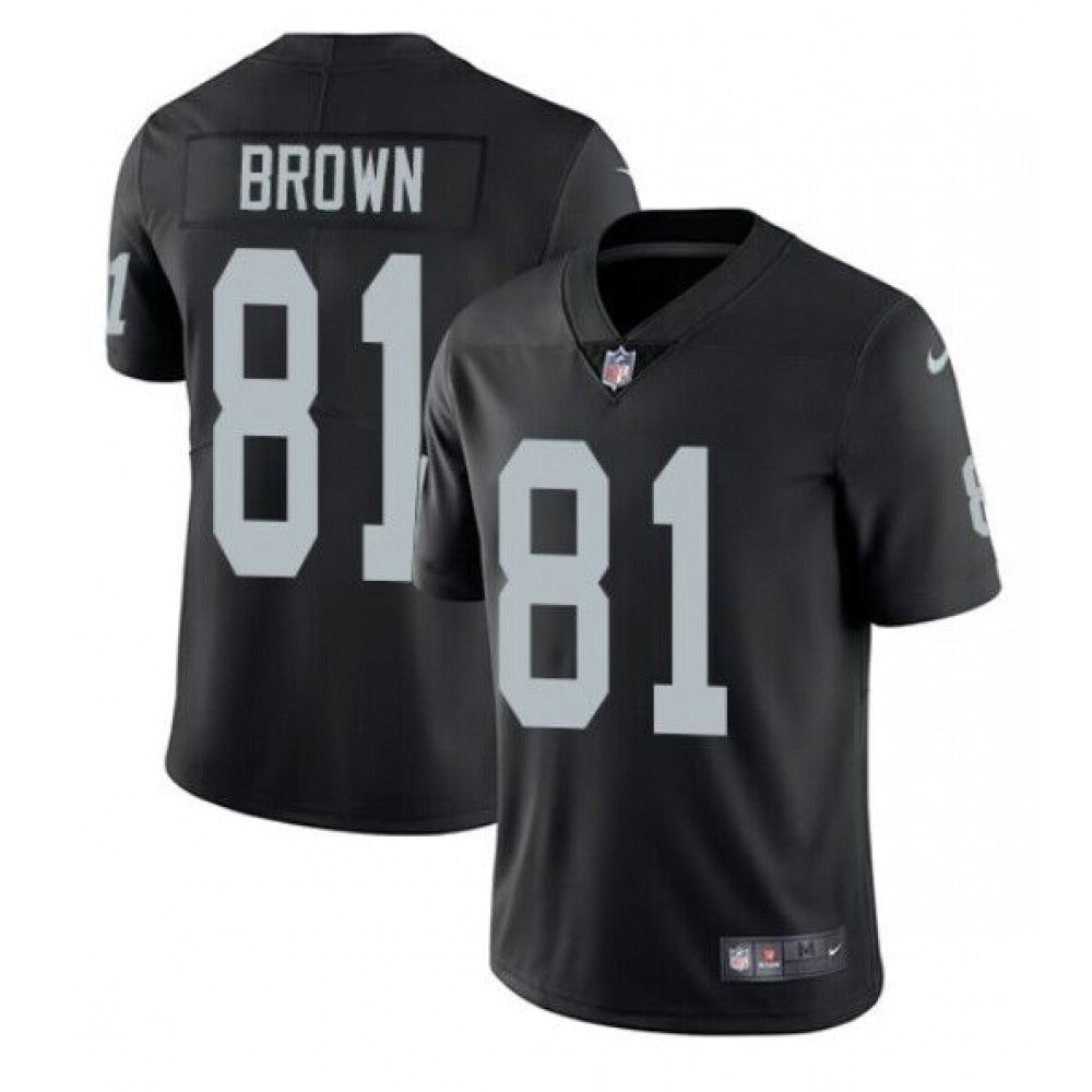 Youth Las Vegas Raiders #81 Tim Brown Black Vapor Untouchable Limited Stitched Jersey 