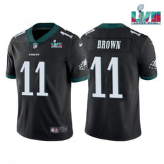 Youth Philadelphia Eagles #11 A. J. Brown Black Super Bowl LVII Patch Vapor Untouchable Limited Stitched Football Jersey 