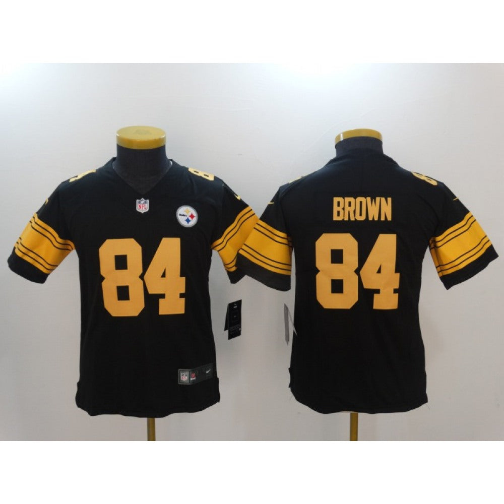 Youth Pittsburgh Steelers #84 Antonio Brown Black Limited Rush NFL Stitched Jersey 