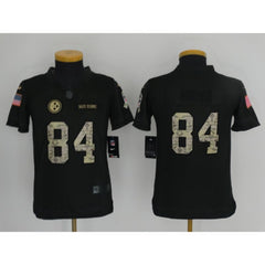 Youth Pittsburgh Steelers #84 Antonio Brown Black Salute to Service Limited Stitched NFL Jersey 