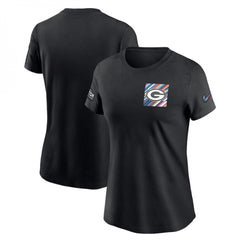 Women's Green Bay Packers Black 2023 Crucial Catch Sideline Tri-Blend T-Shirt(Run Small) 