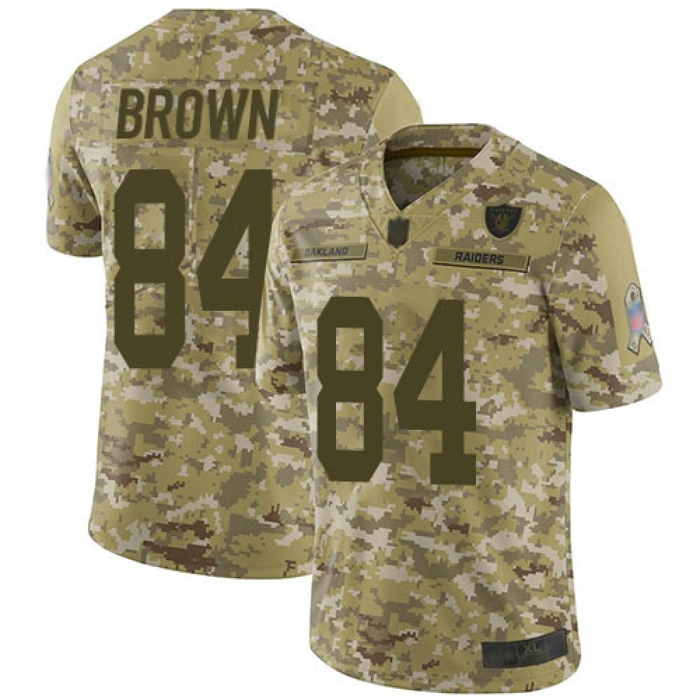 Men's Oakland Raiders #84 Antonio Brown Camo Salute To Service Stitched NFL Jersey 