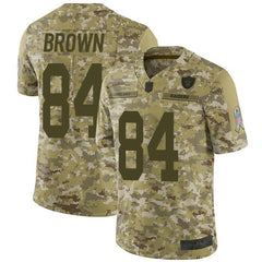 Men's Oakland Raiders #84 Antonio Brown Camo Salute To Service Stitched NFL Jersey 