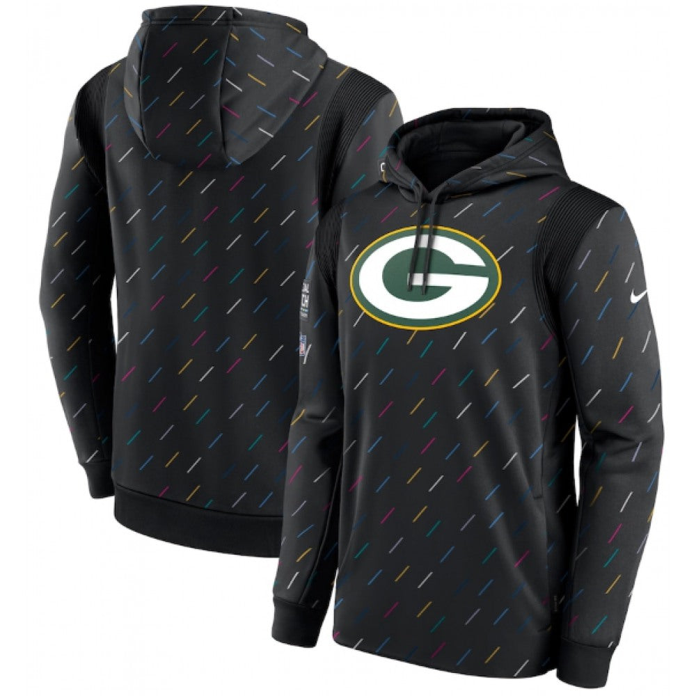 Men's Green Bay Packers 2021 Charcoal Crucial Catch Therma Pullover Hoodie 