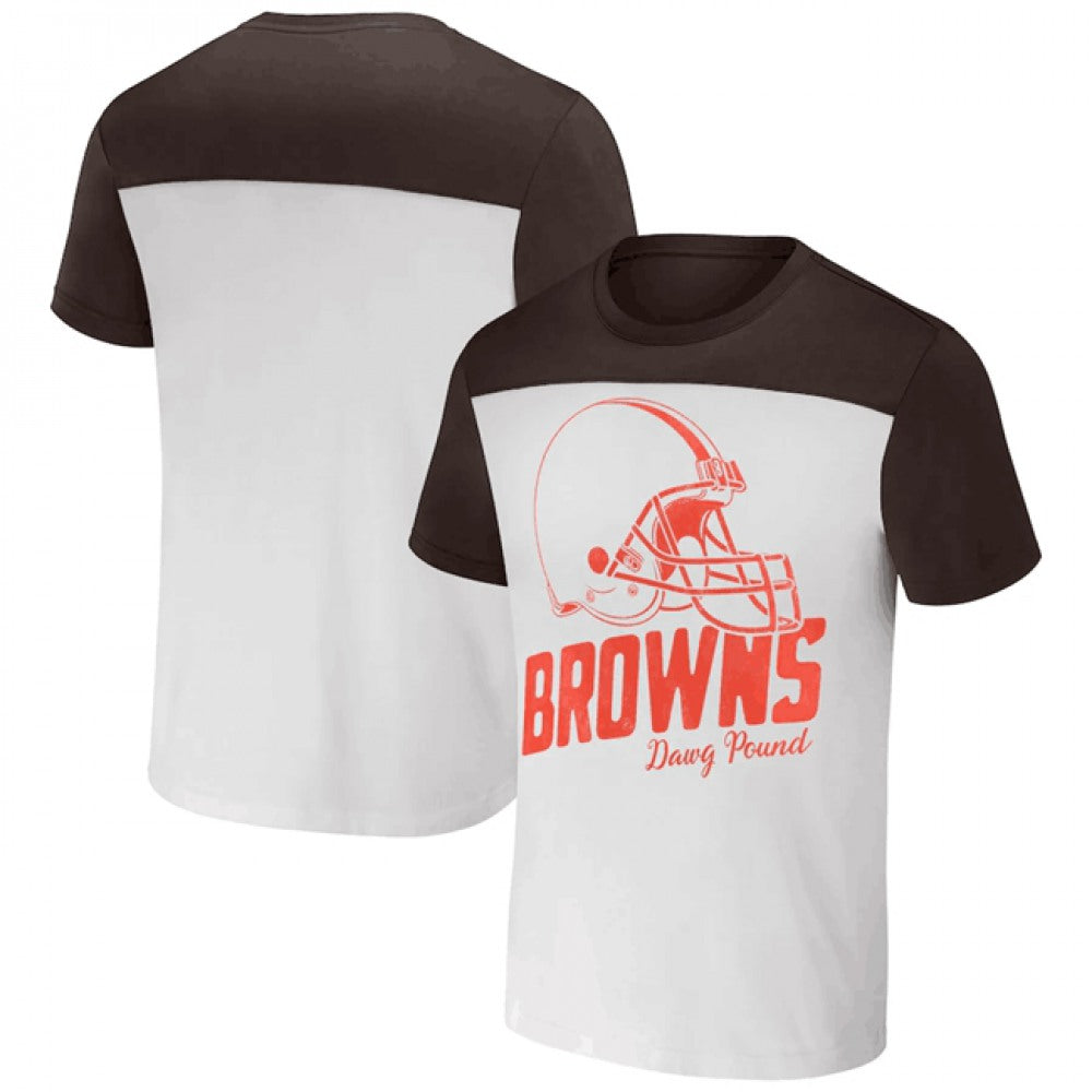 Men's Cleveland Browns Cream/Brown x Darius Rucker Collection Colorblocked T-Shirt 