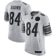 Steelers #84 Antonio Brown Gray Men's Stitched NFL Limited Gridiron Gray II Jersey 