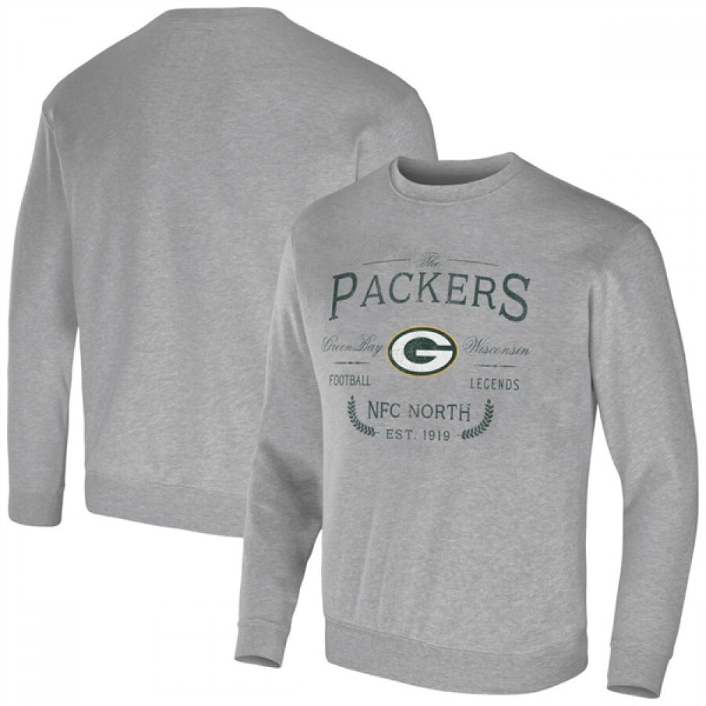 Men's Green Bay Packers Gray Darius Rucker Collection Pullover Sweatshirt 