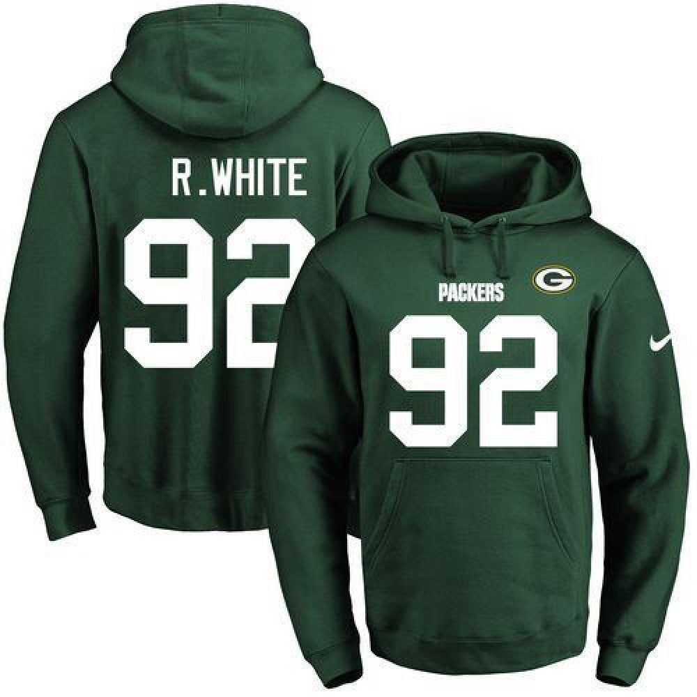 Packers #92 Reggie White Green Name & Number Pullover NFL Hoodie 