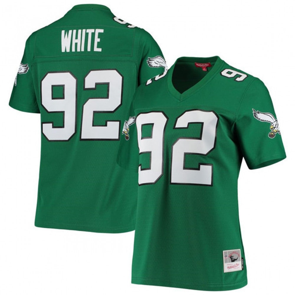 Women's Philadelphia Eagles #92 Reggie White Green 1990 Mitchell & Ness Stitched Football Jersey(Run Small) 