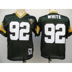 Mitchell & Ness Packers #92 Reggie White Green With 75th Patch Stitched NFL Jersey 
