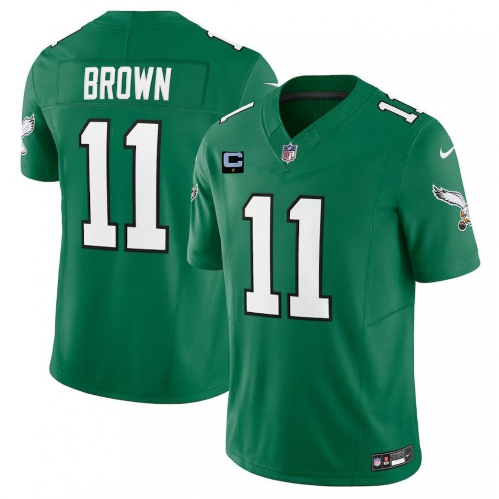 Men's Philadelphia Eagles #11 A. J. Brown Green 2023 F.U.S.E. With 1-Star C Patch Vapor Untouchable Limited Stitched Jersey 