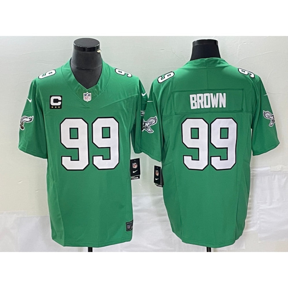 Men's Philadelphia Eagles #99 Jerome Brown Green 2023 F.U.S.E. With 3-star C Patch Vapor Untouchable Stitched Football Jersey 