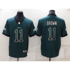 Men's Philadelphia Eagles #11 A. J. Brown Green Fashion Color Rush Limited Stitched Jersey 