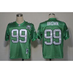Mitchell And Ness Eagles #99 Jerome Brown Green Stitched Throwback NFL Jersey 