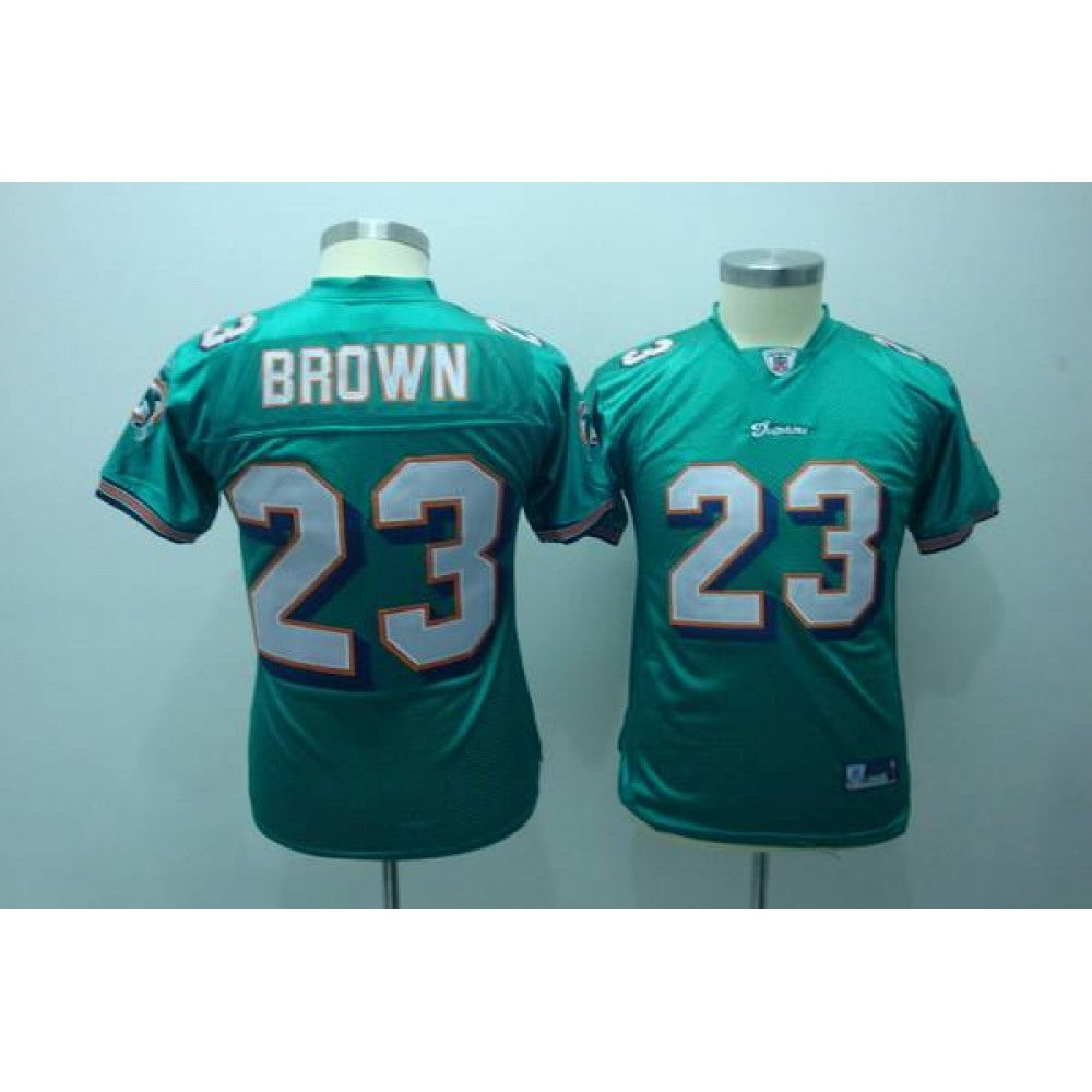 Dolphins #23 Ronnie Brown Green Stitched Youth NFL Jersey 