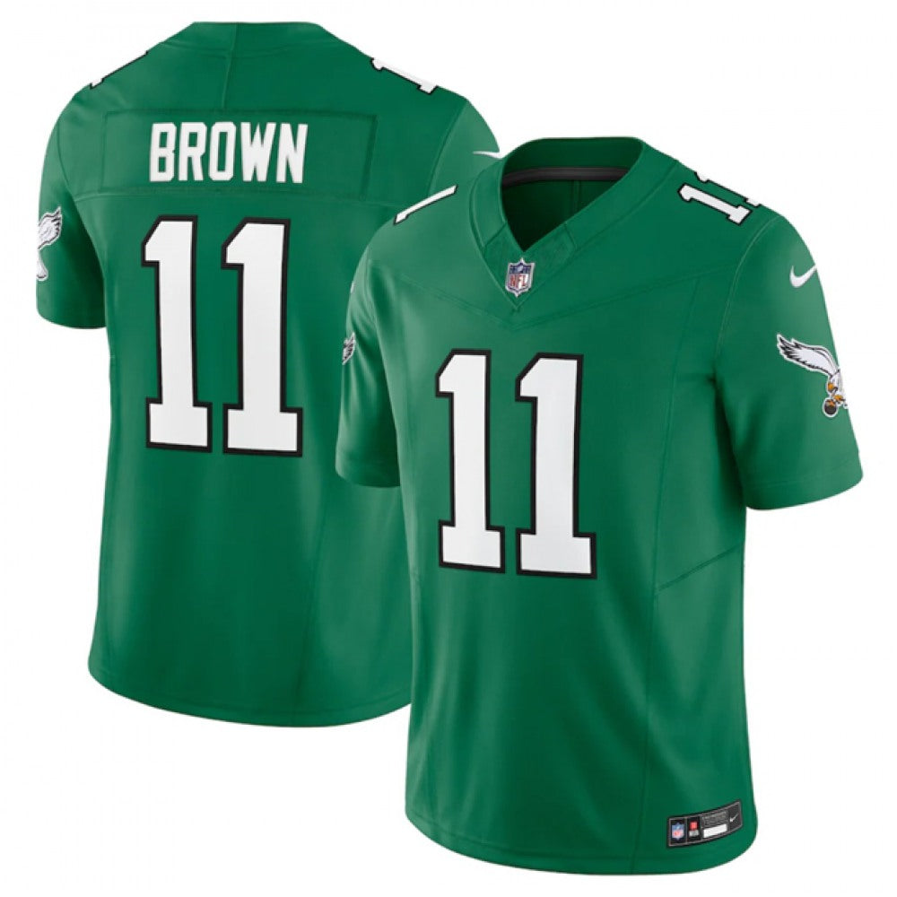 Youth Philadelphia Eagles #11 A. J. Brown Green 2023 F.U.S.E. Stitched Football Jersey 