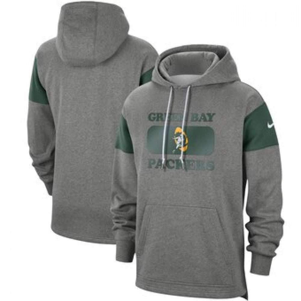 Men's Green Bay Packers 2019 Grey Fan Gear Historic Pullover Hoodie 