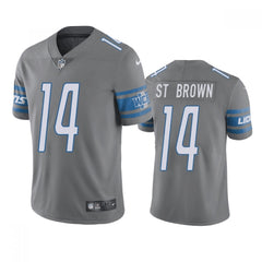 Men's Detroit Lions #14 Amon-Ra St. Brown Grey Vapor Untouchable Limited Stitched Jersey 