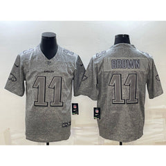 Men's Philadelphia Eagles #11 A. J. Brown Grey Stitched Jersey 