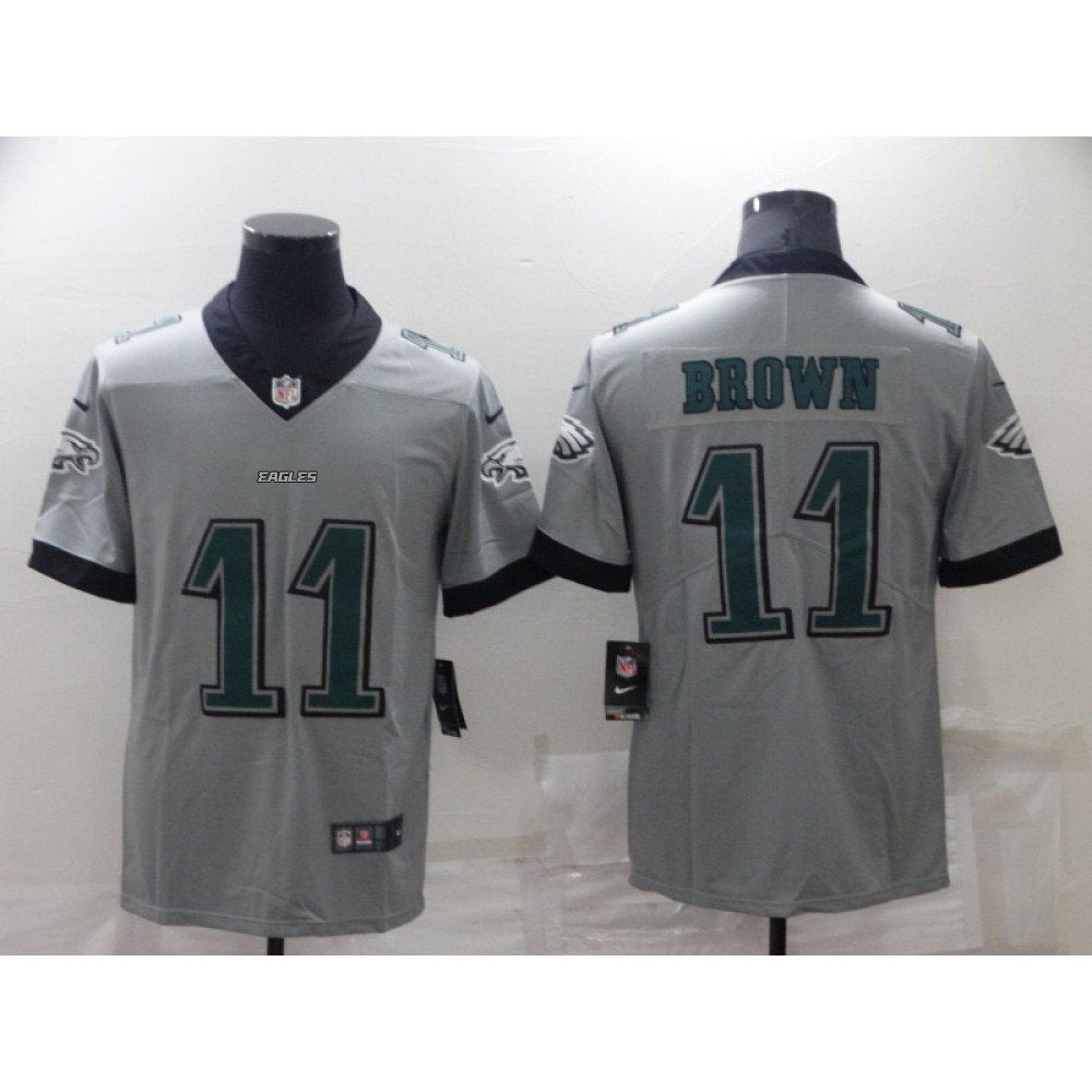 Men's Philadelphia Eagles #11 A. J. Brown Grey Vapor Untouchable Limited Stitched Jersey 