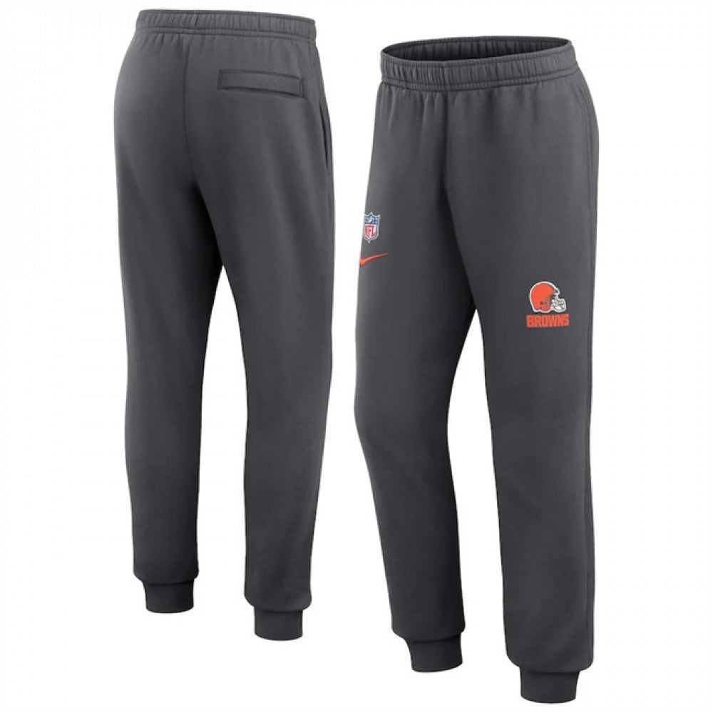 Men's Cleveland Browns Grey Chop Block Fleece Sweatpants 