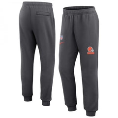 Men's Cleveland Browns Grey Chop Block Fleece Sweatpants 