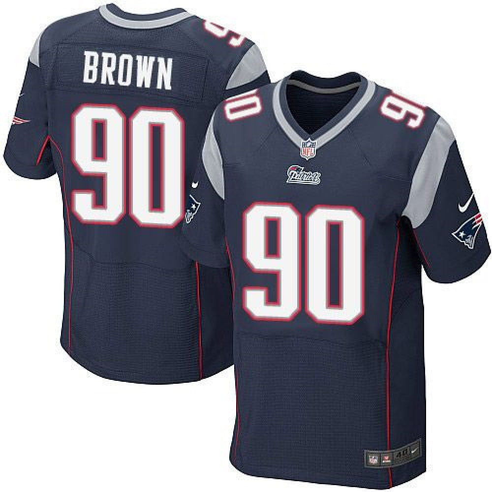 Patriots #90 Malcom Brown Navy Blue Team Color Men's Stitched NFL Elite Jersey 