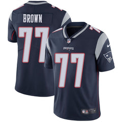 Men's New England Patriots #77 Trent Brown Navy Blue Vapor Untouchable Limited Stitched NFL Jersey 