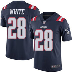 Patriots #28 James White Navy Blue Men's Stitched NFL Limited Rush Jersey 