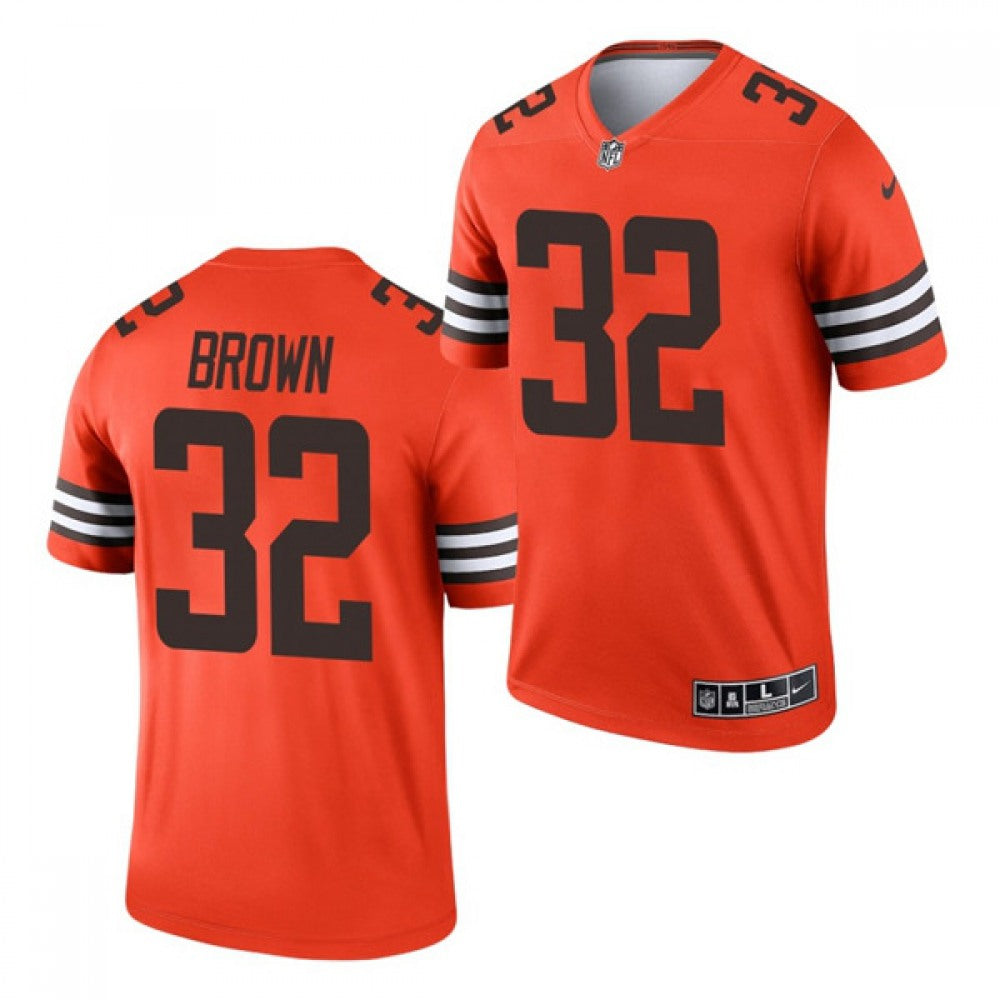 Men's Cleveland Browns #32 Jim Brown Orange Inverted Legend Stitched Football Jersey 