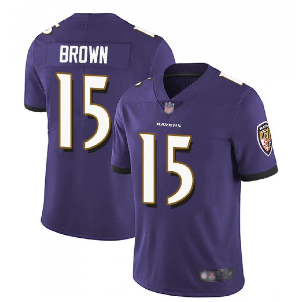 Men's Baltimore Ravens #15 Marquise Brown Purple Vapor Untouchable Limited NFL Jersey 
