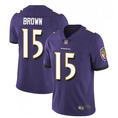 Men's Baltimore Ravens #15 Marquise Brown Purple Vapor Untouchable Limited NFL Jersey 