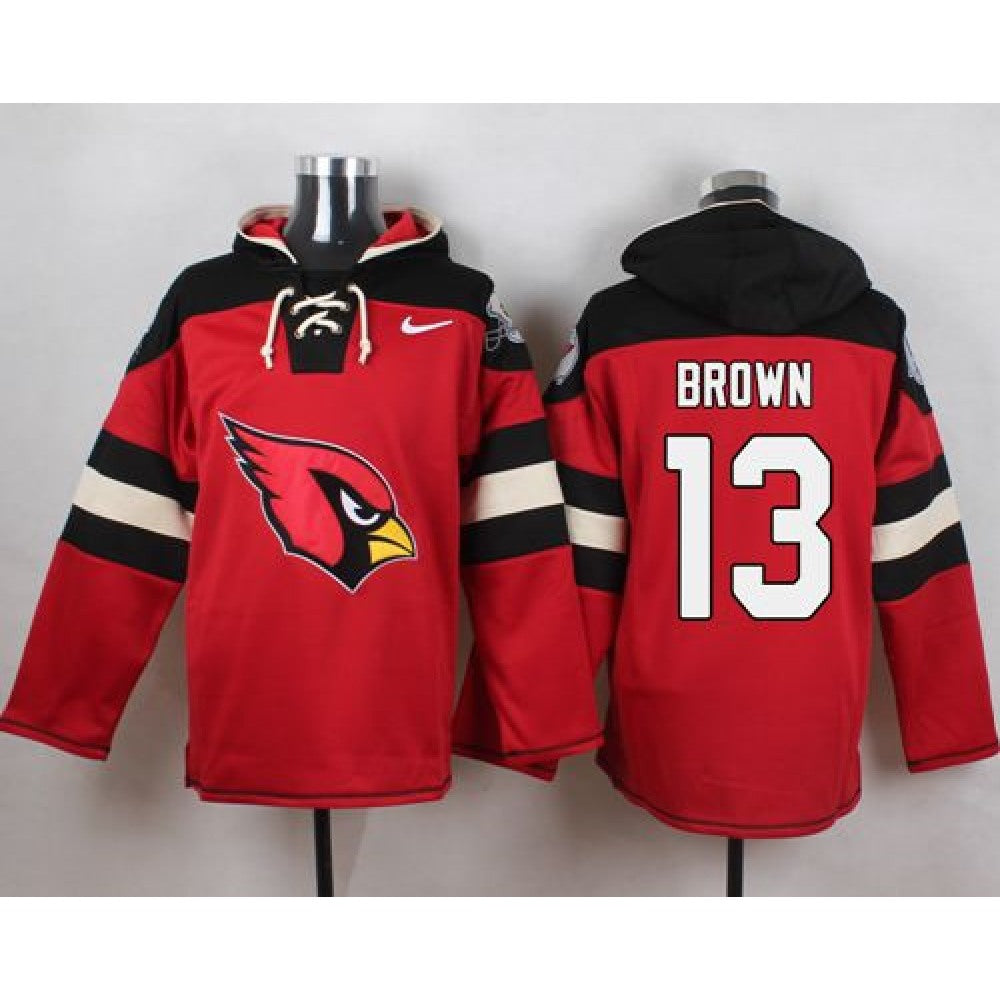 Cardinals #13 Jaron Brown Red Player Pullover NFL Hoodie 
