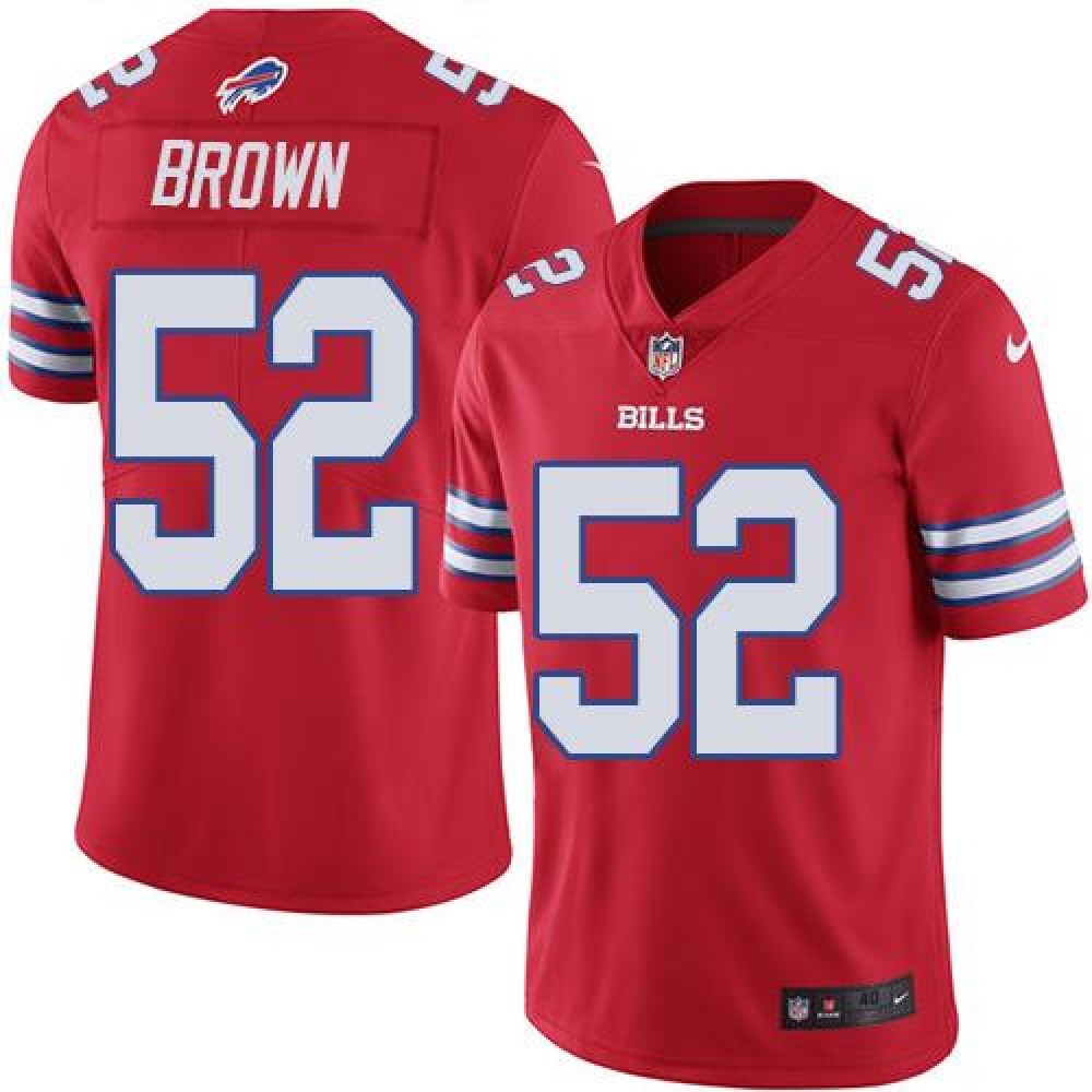 Bills #52 Preston Brown Red Men's Stitched NFL Elite Rush Jersey 