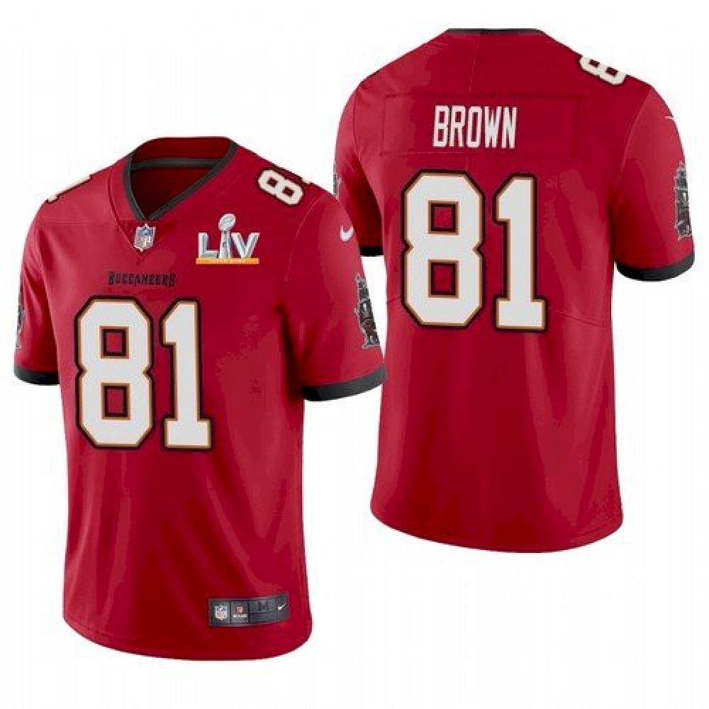 Men's Tampa Bay Buccaneers #81 Antonio Brown Red 2021 Super Bowl LV Limited Stitched Jersey 