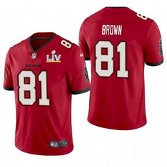 Men's Tampa Bay Buccaneers #81 Antonio Brown Red 2021 Super Bowl LV Limited Stitched Jersey 