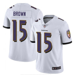 Men's Baltimore Ravens #15 Marquise Brown White Vapor Untouchable Limited NFL Jersey 