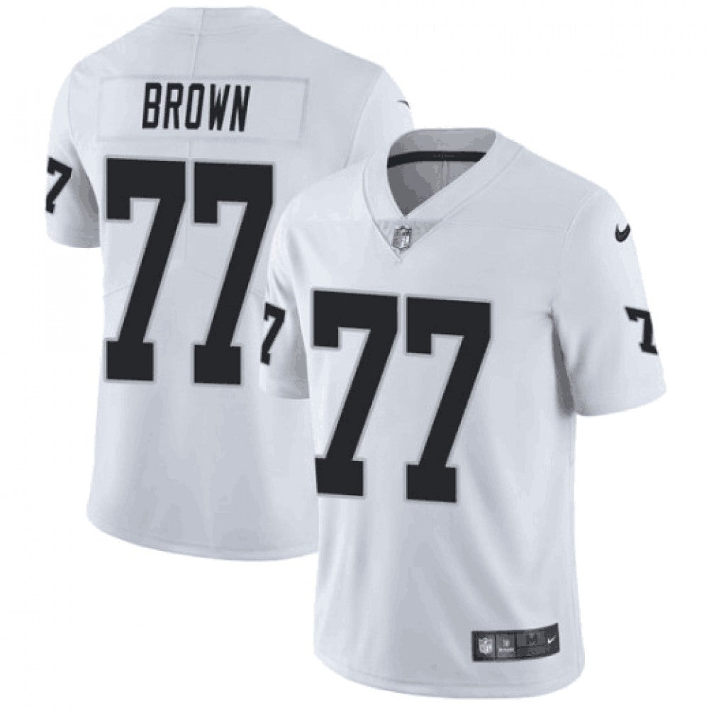 Men's Oakland Raiders #77 Trent Brown White Vapor Untouchable Limited Stitched NFL Jersey 