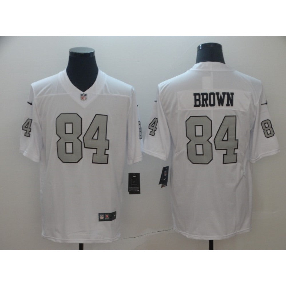 Men's Oakland Raiders #84 Antonio Brown White Limited Rush Stitched NFL Jersey 