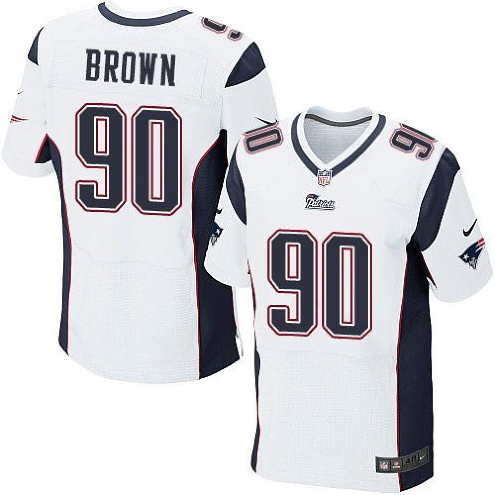 Patriots #90 Malcom Brown White Men's Stitched NFL Elite Jersey 