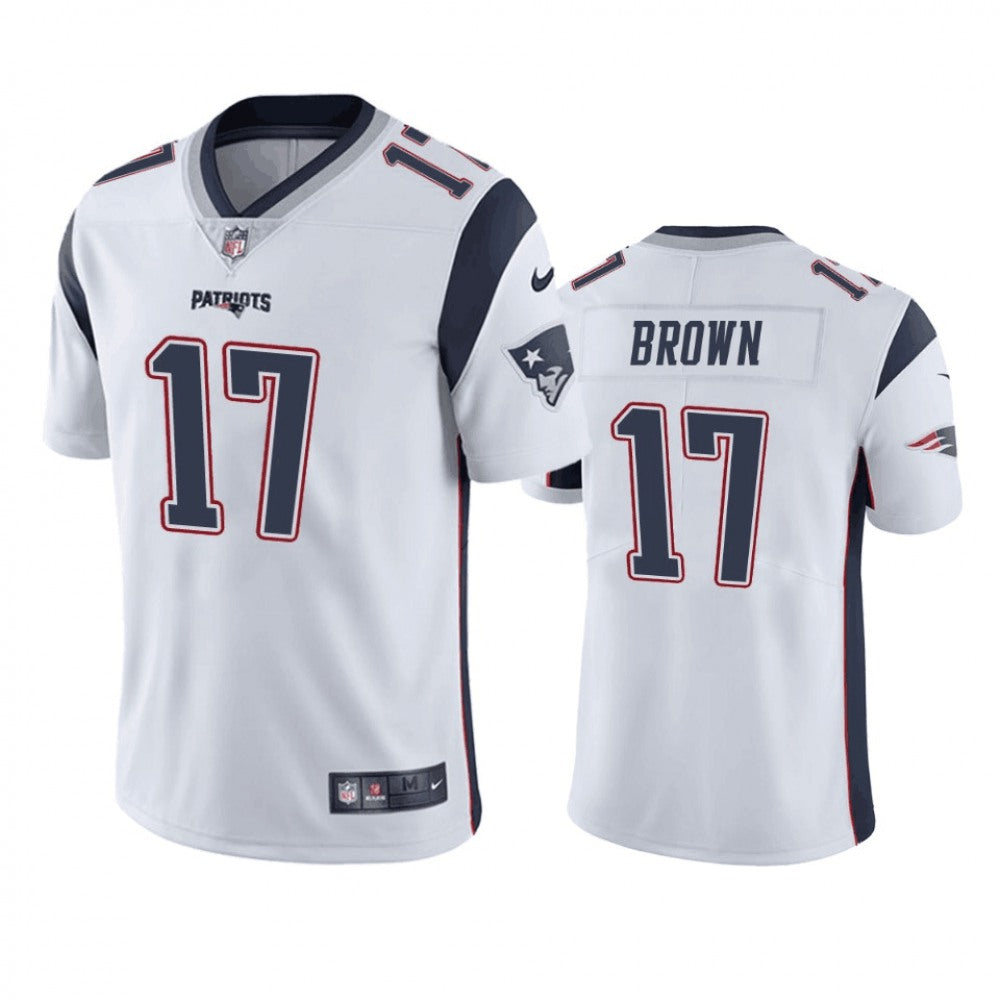 Men's New England Patriots #17 Antonio Brown White Limited Stitched NFL Jersey 