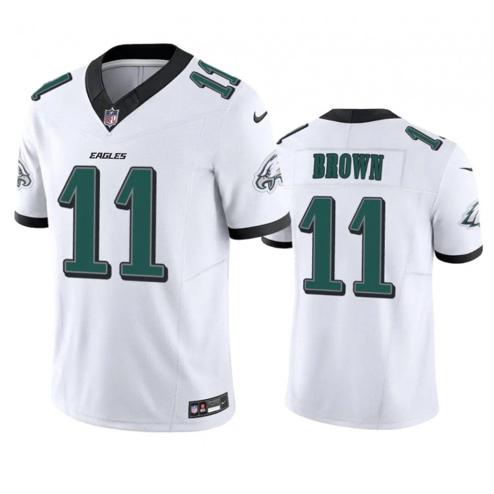 Men's Philadelphia Eagles #11 A. J. Brown White 2023 F.U.S.E. Vapor Untouchable Stitched Football Jersey 