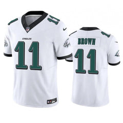 Men's Philadelphia Eagles #11 A. J. Brown White 2023 F.U.S.E. Vapor Untouchable Stitched Football Jersey 