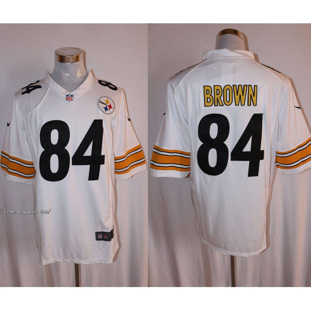 Men's Pittsburgh Steelers #84 Antonio Brown White Stitched NFL Limited Jersey 