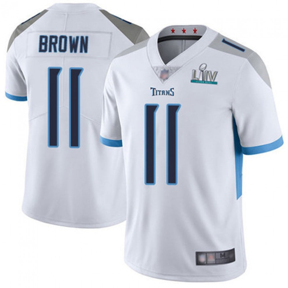 Men's Tennessee Titans #11 A.J. Brown Super Bowl LIV White Vapor Untouchable Stitched NFL Jersey 