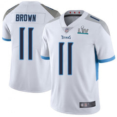 Men's Tennessee Titans #11 A.J. Brown Super Bowl LIV White Vapor Untouchable Stitched NFL Jersey 
