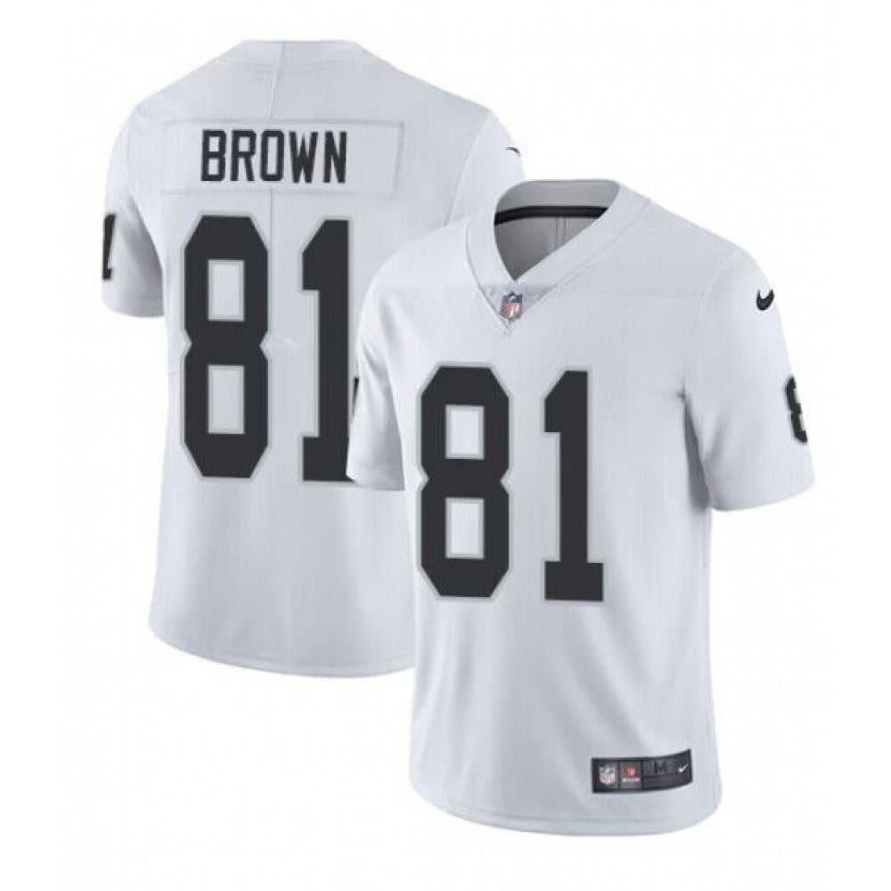Youth Las Vegas Raiders #81 Tim Brown White Vapor Untouchable Limited Stitched Jersey 