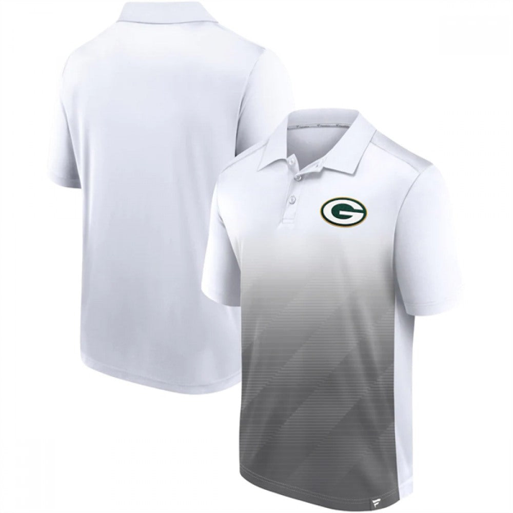 Men's Green Bay Packers White/Grey Iconic Parameter Sublimated Polo 